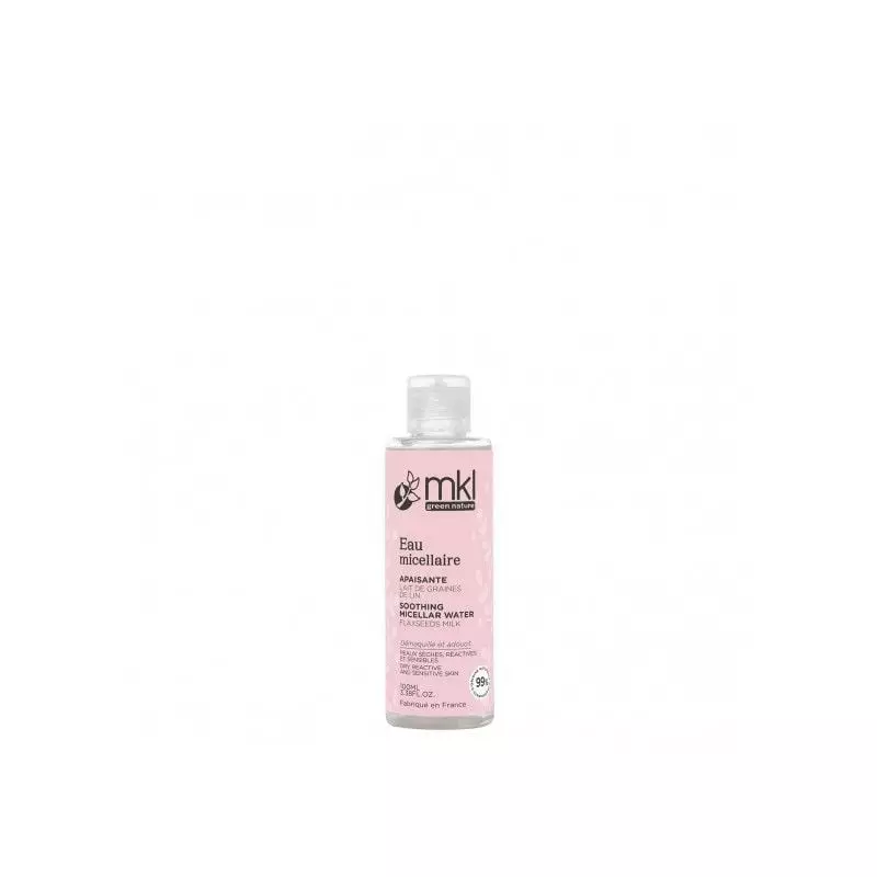 Packshot flacon MKL Eau Micellaire Apaisante Bio pour peaux sensibles - 100ml, eau micellaire bio ap
