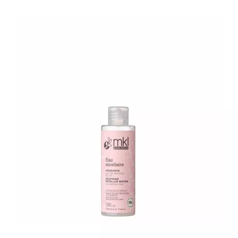 Packshot flacon MKL Eau Micellaire Apaisante Bio pour peaux sensibles - 100ml, démaquillant micellai
