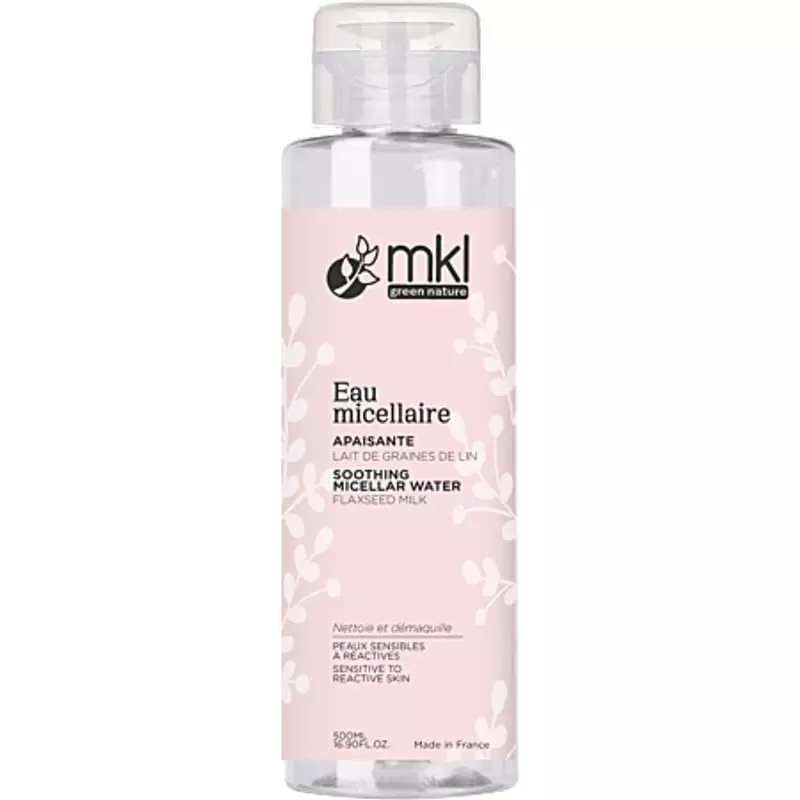 Packshot du flacon MKL Eau Micellaire Apaisante Bio pour peaux sensibles - 100ml, démaquillant micel
