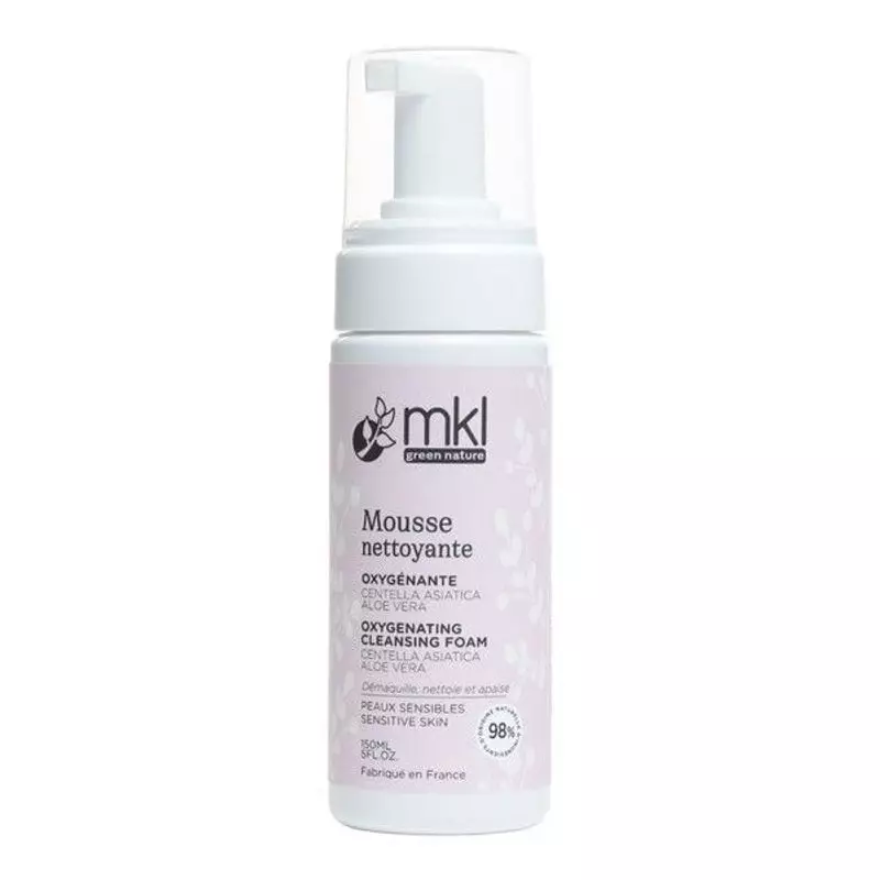 Packshot flacon MKL Mousse Nettoyante Oxygénante pour peaux sensibles - 150ml, mousse nettoyante nat