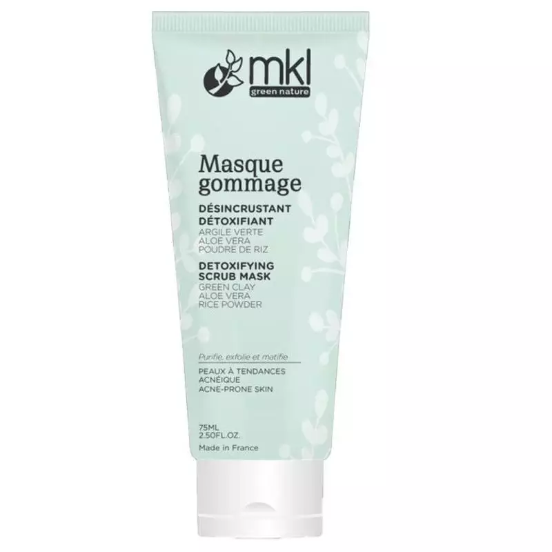 Packshot du tube MKL Masque Gommage Désincrustant Bio purifiant - 75ml, soin visage bio à l'argile v