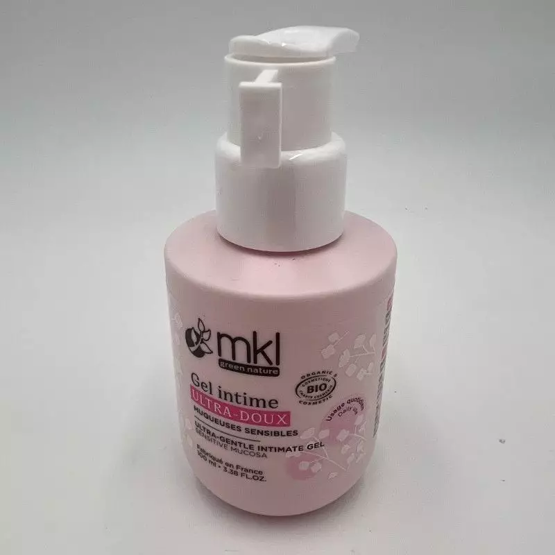 Packshot du MKL Gel Intime Ultra-Doux - Gel lavant bio pH physiologique - 100ml, flacon soin intime 