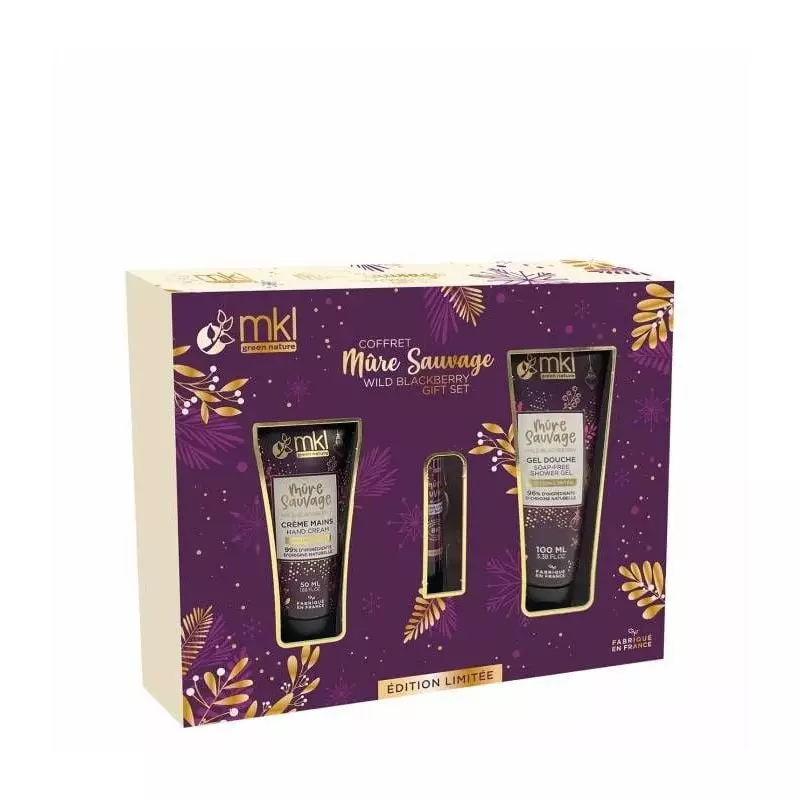 Coffret MKL Délices de Mûre 3 soins : gel douche 100 ml, crème mains 50 ml, brume parfumée 100 ml à 