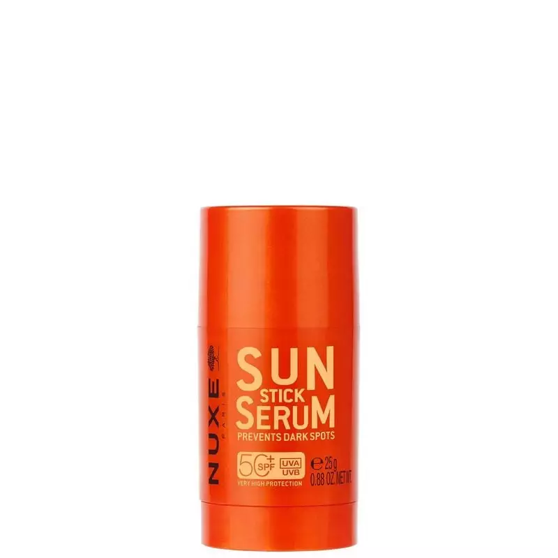 Packshot du NUXE Stick Sun Serum SPF50+ - 25g, stick solaire compact haute protection SPF50+ pour vi