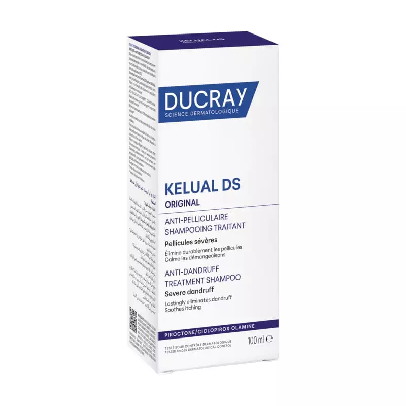 Packshot du flacon Ducray Kelual DS Shampooing Anti-Pelliculaire Séborégulateur 100 ml, solution con
