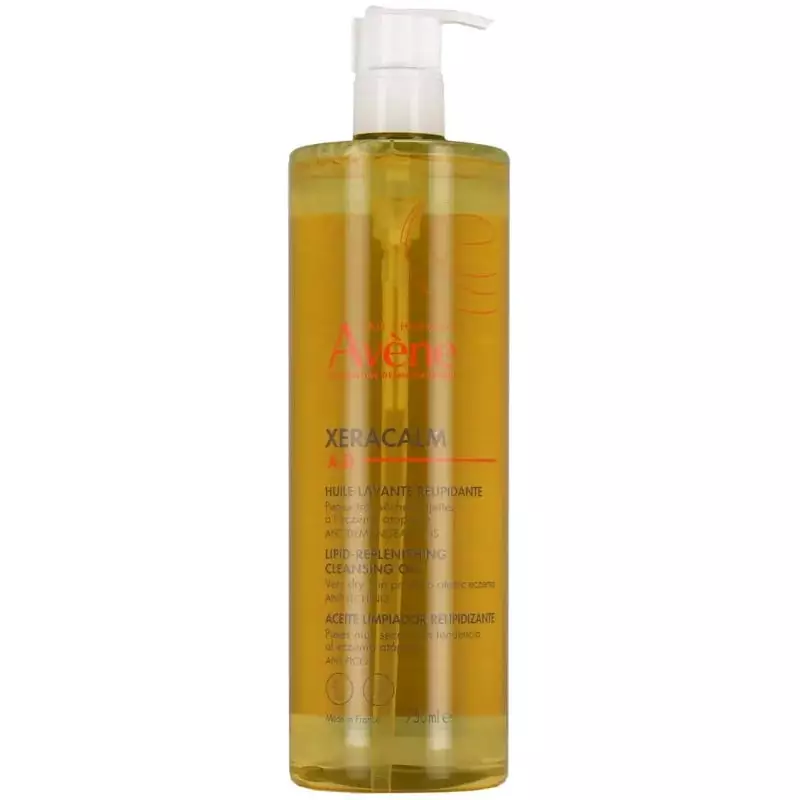 Packshot du flacon Avène XeraCalm Huile Lavante sans savon pour peaux atopiques - 1L, soin dermatolo