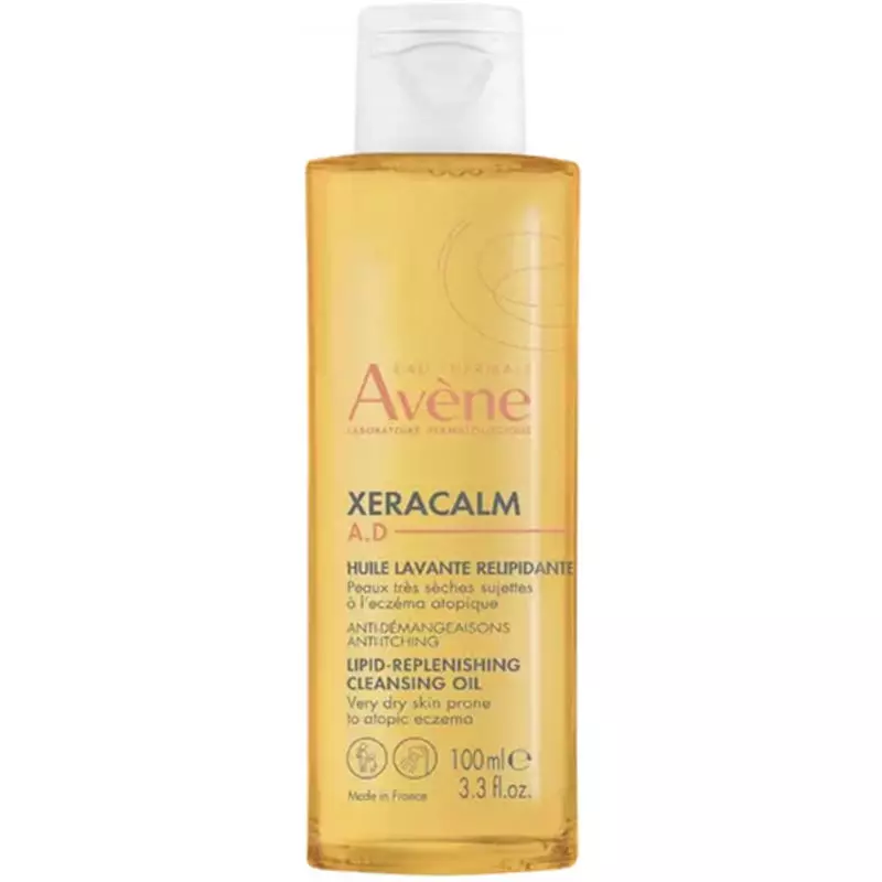 Packshot flacon 1L Avène XeraCalm Huile Lavante sans savon pour peaux atopiques, soin relipidant apa