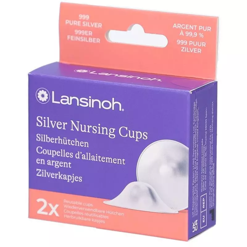 Packshot des Coupelles d'allaitement FORCEONE en argent pur 999 - 2 pièces, protection naturelle pou