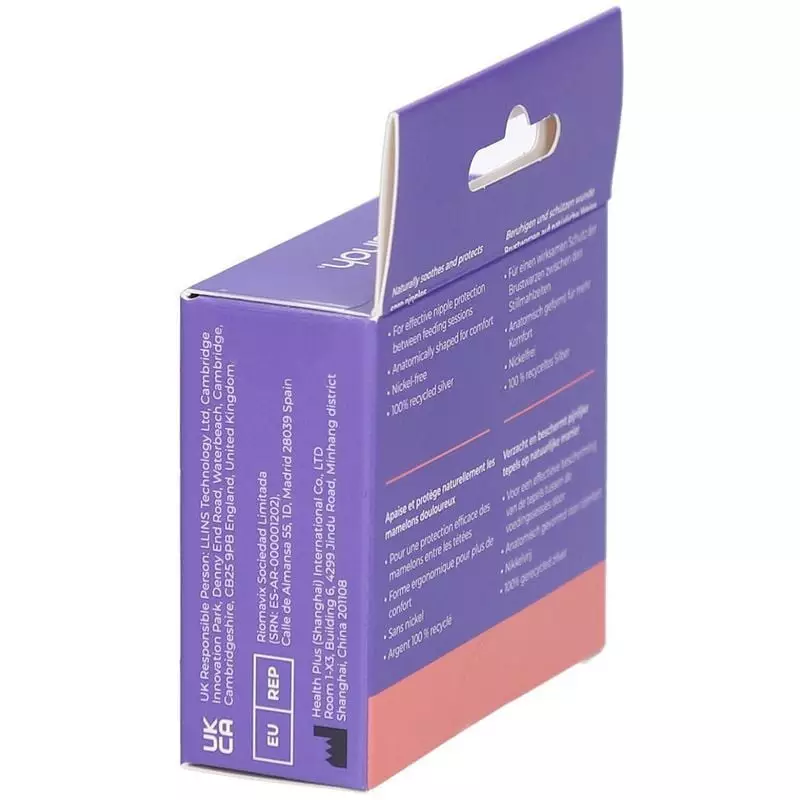 Packshot des Coupelles d'allaitement FORCEONE en argent pur 999 - 2 pièces, coquilles protectrices p