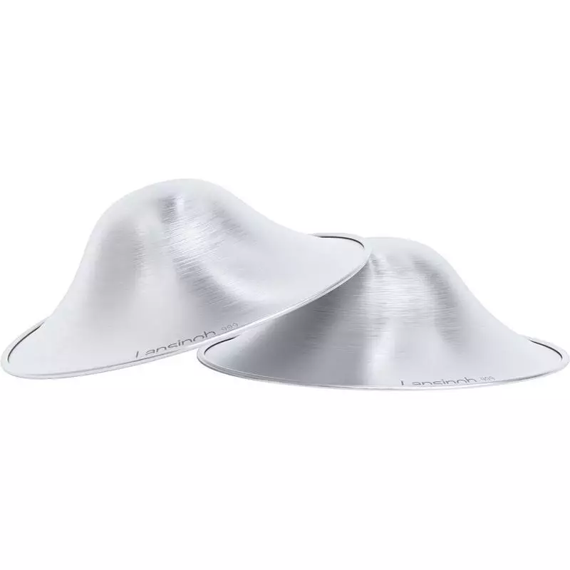 Packshot des Coupelles d'allaitement FORCEONE en argent pur 999 - 2 pièces, coquilles légères et ant