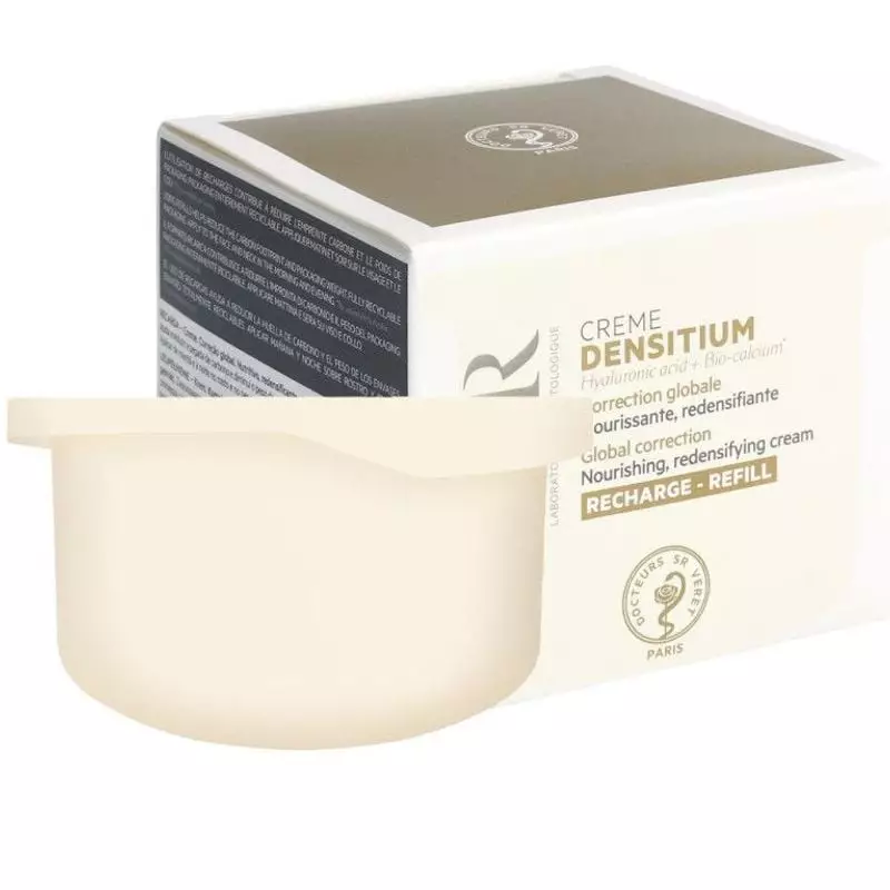 SVR Densitium Crème Recharge 50ml, pot rechargeable élégant or et blanc, crème anti-âge blanche liss