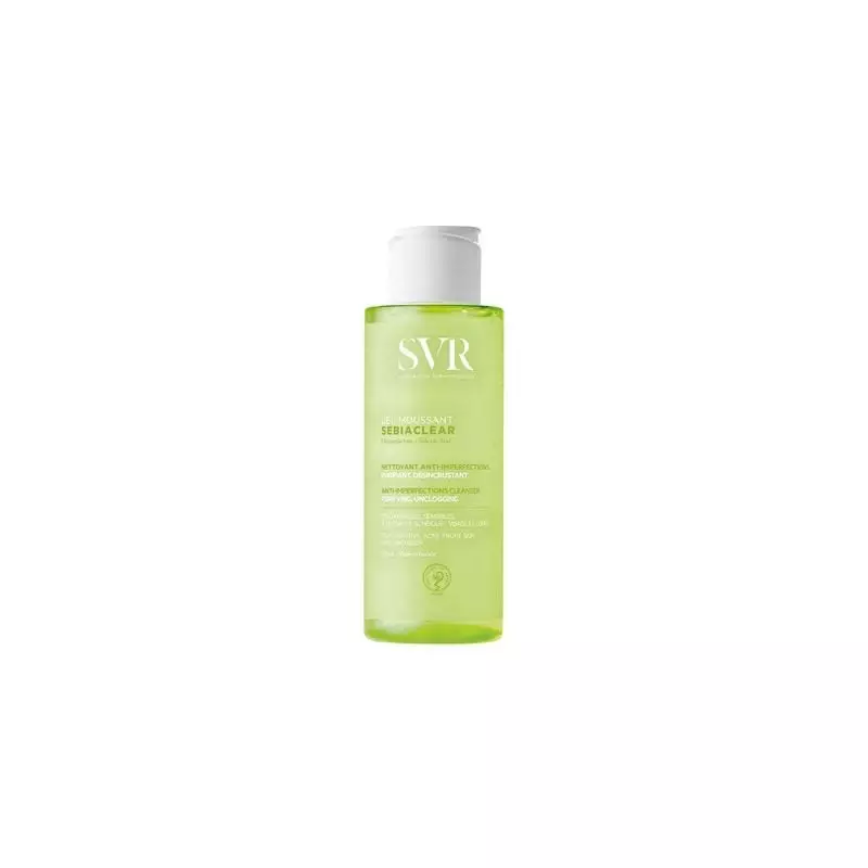 SVR Sebiaclear Gel Moussant pour peaux grasses, sensibles, à imperfections, flacon 100ml.