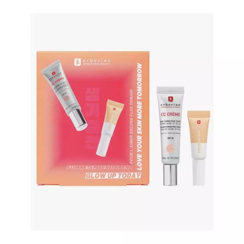 Boîte promo Erborian Kit CC x SBBC Clair avec tube CC Crème Clair SPF 25 et Super BB Corrector Clair