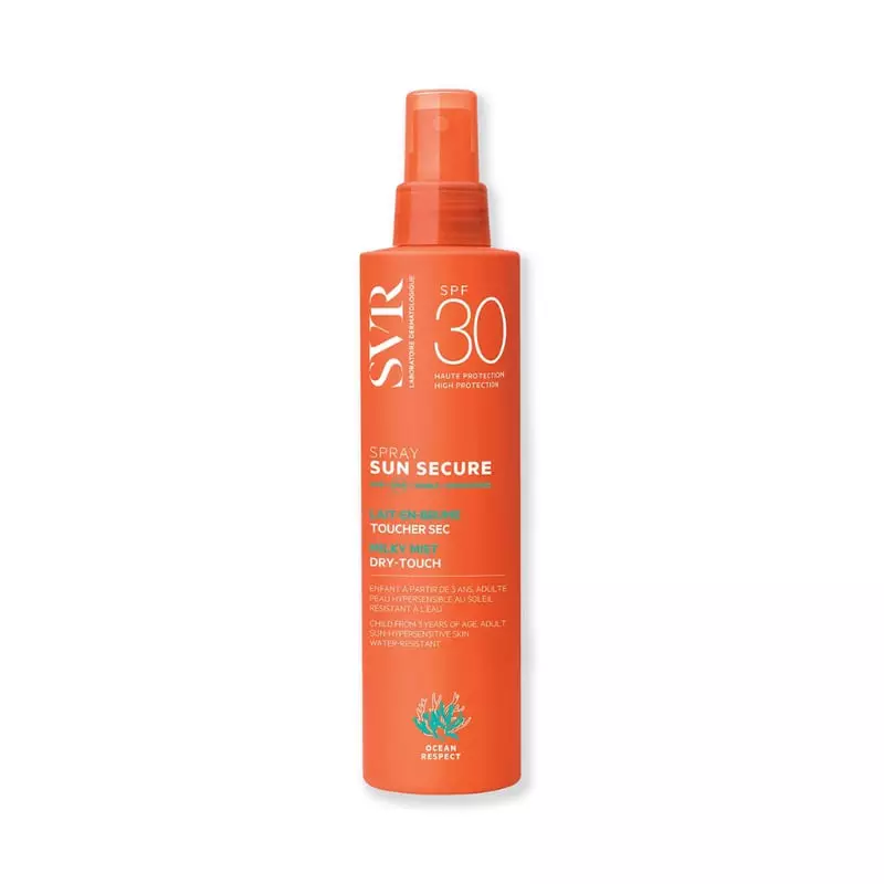 Packshot du Spray Solaire SVR Sun Secure SPF30 200ml, un spray hydratant pour le visage et le corps 