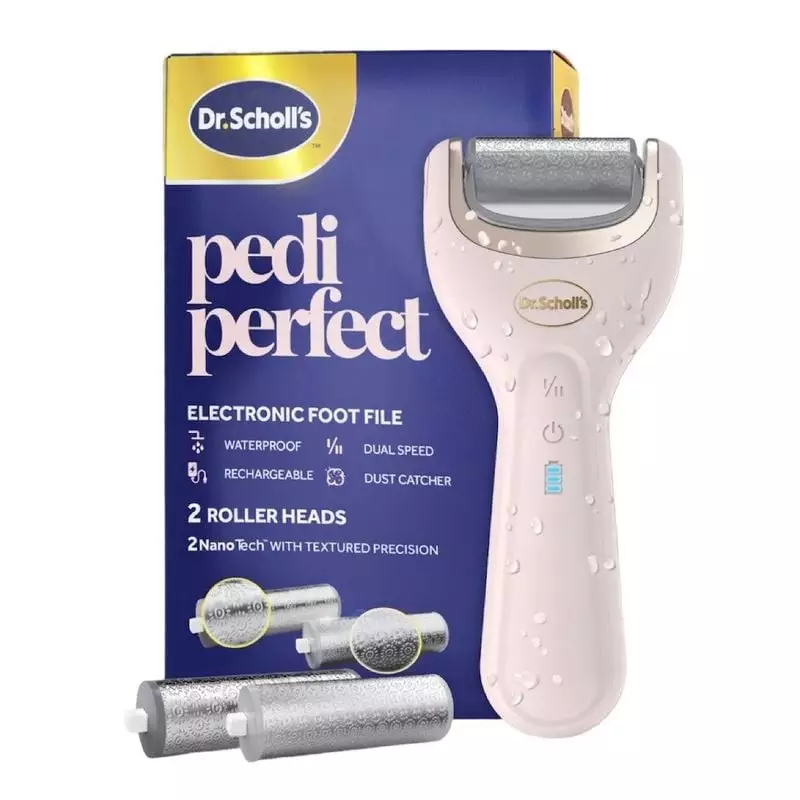 Râpe électrique Pedi Perfect de Scholl 1181950 avec deux têtes de rouleau interchangeables pour élim