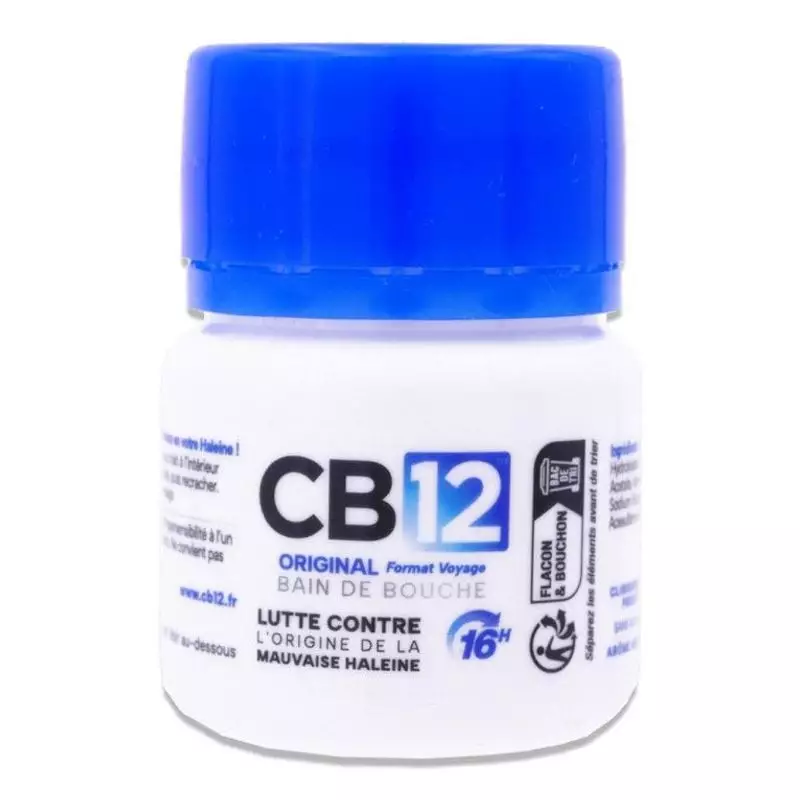 Packshot du bain de bouche original CB12 50ml format voyage.