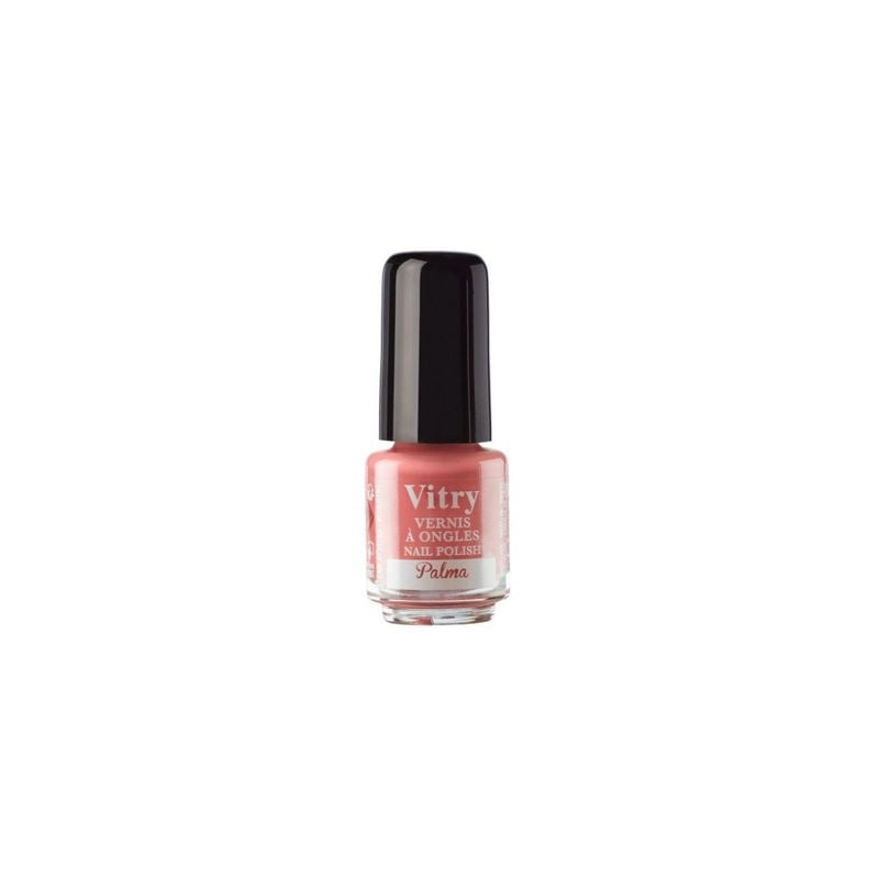 Mini vernis à ongles Vitry teinte Palma, flacon de 4 ml, formule respirante pour des ongles sains.
