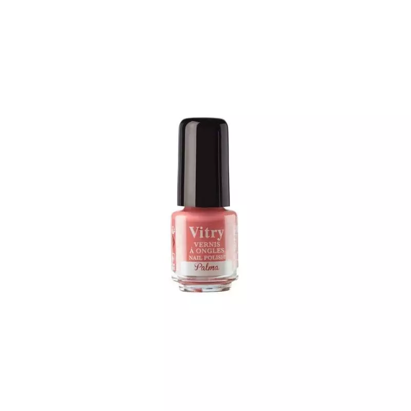 Mini vernis à ongles Vitry teinte Palma, flacon de 4 ml, formule respirante pour des ongles sains.