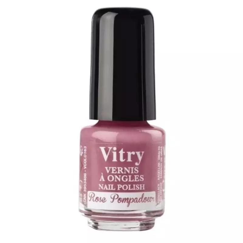 Flacon de vernis à ongles mini Vitry Rose Pompadour sur fond blanc