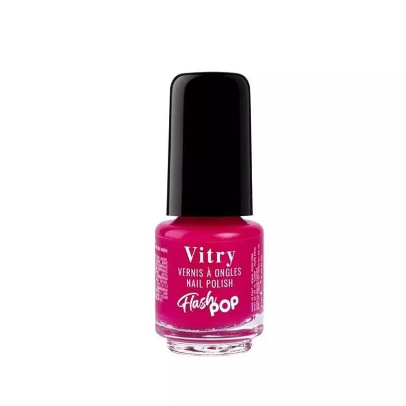 Vitry Flash Pop vernis à ongles néon, flacon 4 ml avec applicateur précis, couleur ultra-saturée et 