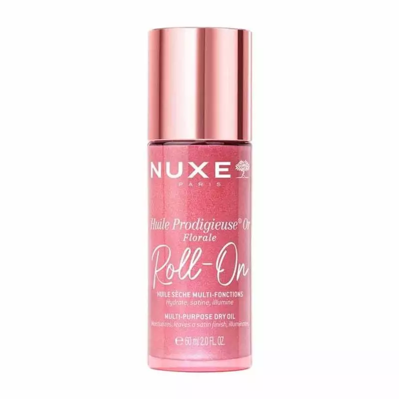 Packshot de Nuxe Huile Prodigieuse Or Florale Roll-on 60 ml - une huile sèche aux reflets rosé-dorés