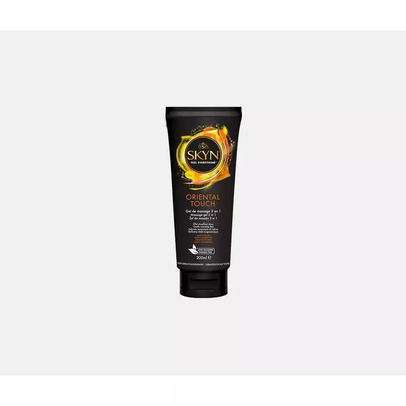 Packshot du gel 2-en-1 massage et lubrifiant SKYN 1451346 à effet chauffant, parfum jasmin et thé ve