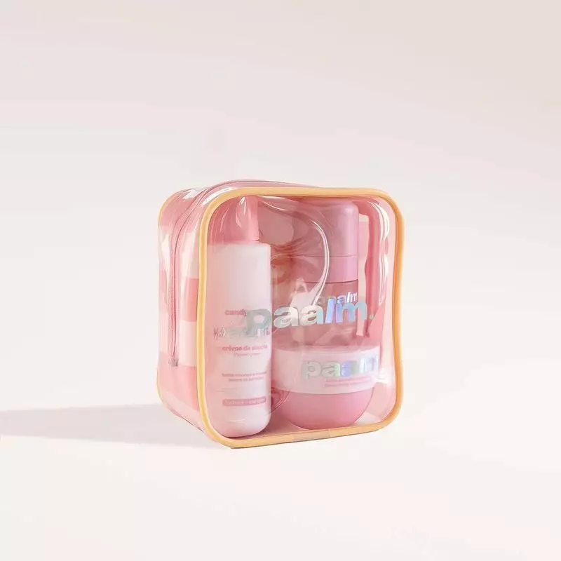 Packshot du PAALM Set Découverte Candy Sweet - Trio corps gourmand - Format voyage : crème douche, c