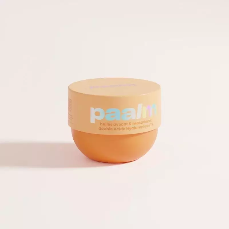 PAALM 1454441 crème fouettée corps packshot vue de face montrant un pot blanc avec couvercle doré et