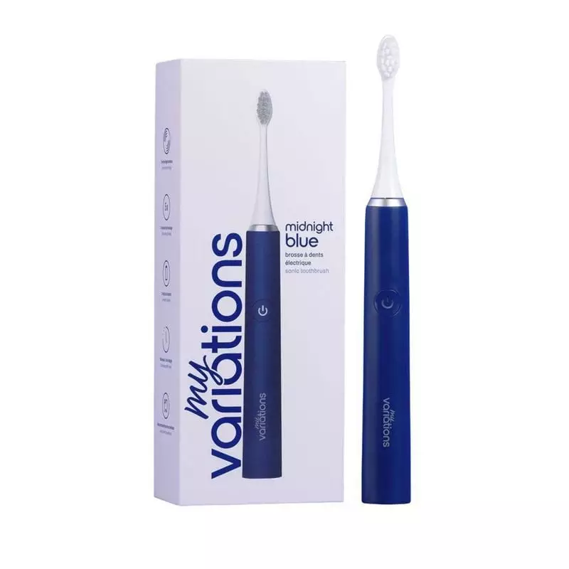 Brosse à dents électrique sonique MyVariations Bleu Nuit, packshot avant montrant le design épuré mi
