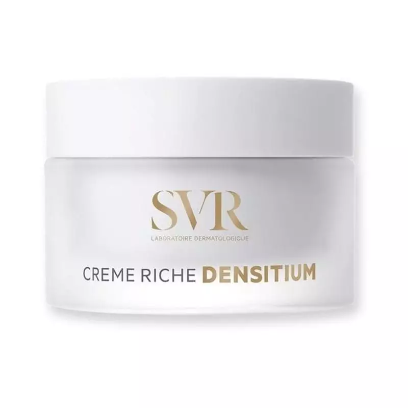 Étiquette arrière de la crème anti-âge 1456245 de SVR montrant les ingrédients et les instructions d