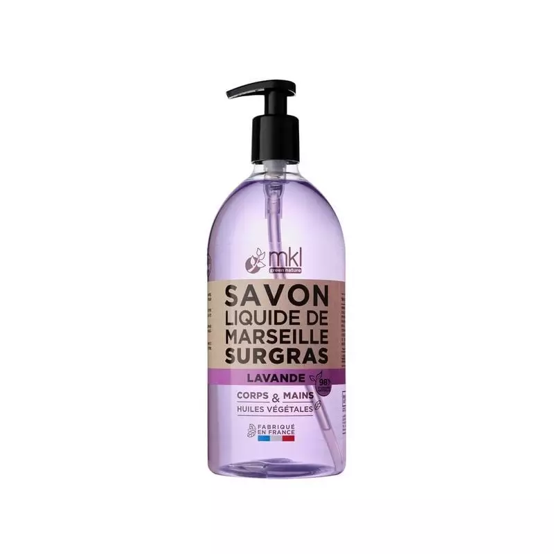 Packshot du savon liquide de Marseille MKL Green Nature 1570920 à l'huile d'argan et à la lavande, v