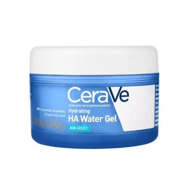 Flacon pompe de CeraVe Hydratant Aqua Gel 72H sur fond blanc.