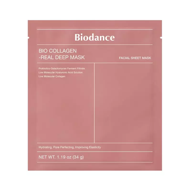 Visuel du masque hydrogel Biodance Bio Collagen-Real Deep Mask montrant l'emballage.