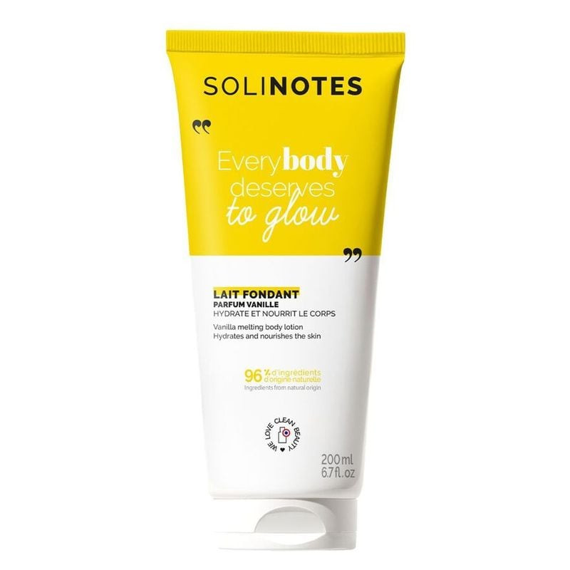 Packshot du lait corporel 1985897 Solinotes Le Lait Fondant Vanille, une crème hydratante onctueuse 