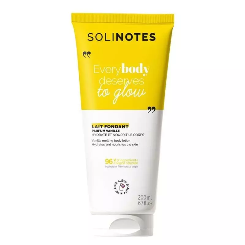 Packshot du lait corporel 1985897 Solinotes Le Lait Fondant Vanille, une crème hydratante onctueuse 