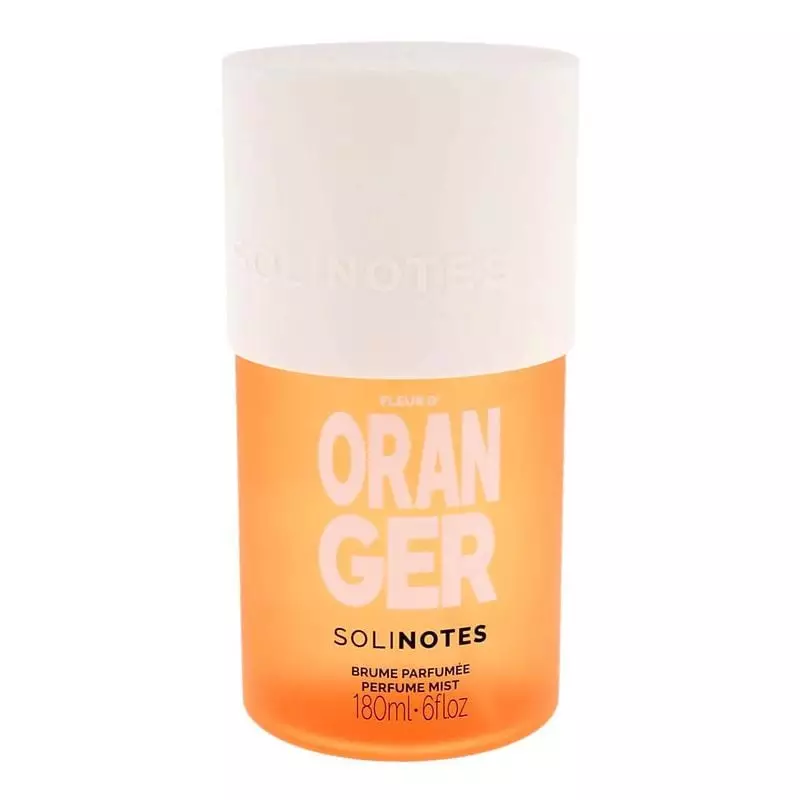 Packshot de la brume parfumée Solinotes Fleur d'Oranger avec une formule de parfum floral et frais.