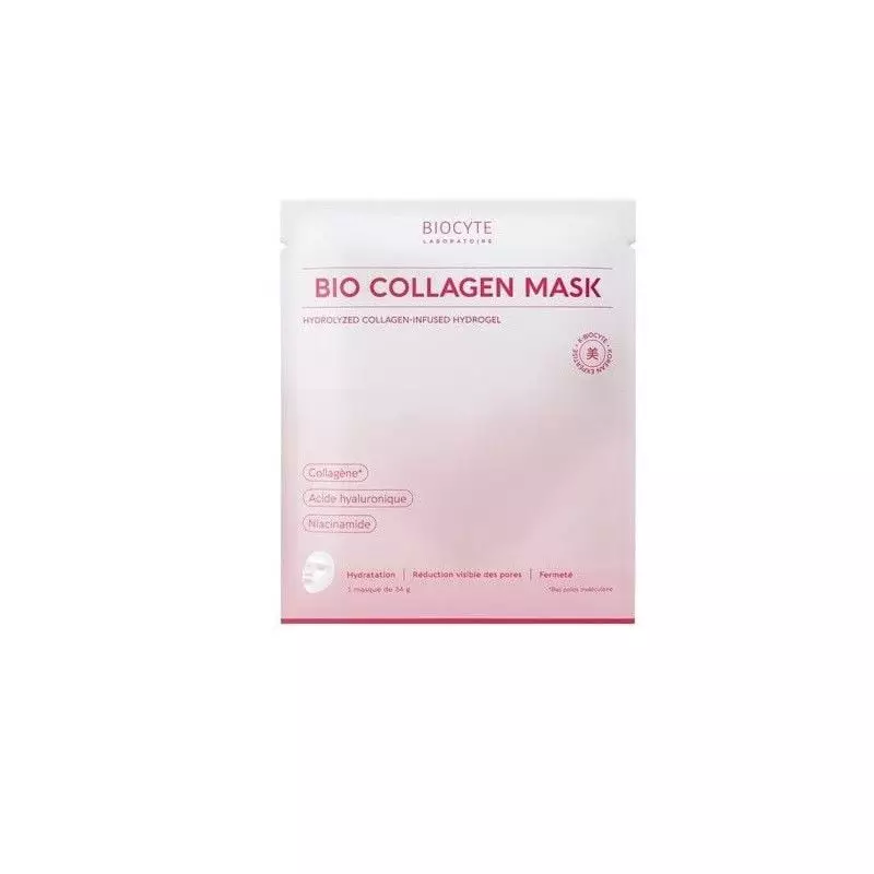 Masque hydrogel Biocyte 1985847 au collagène, acide hyaluronique et niacinamide, en sachet individue