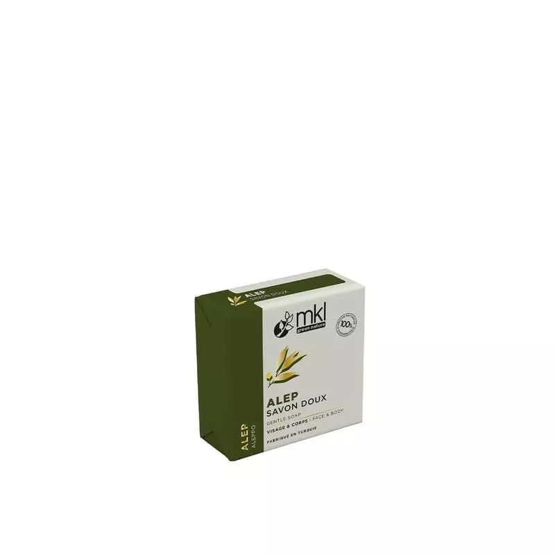 Packshot du savon traditionnel MKL Green Nature Savon d'Alep 100g à l'huile d'olive et de laurier
