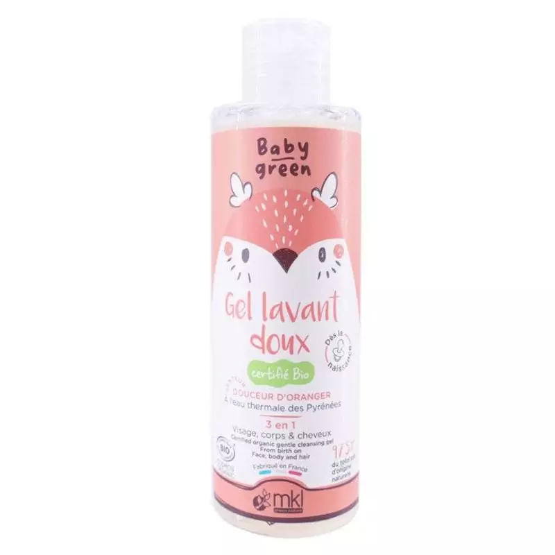 MKL Gel Lavant Doux Bio Baby Green - gel lavant doux bio pour bébé en flacon écologique.