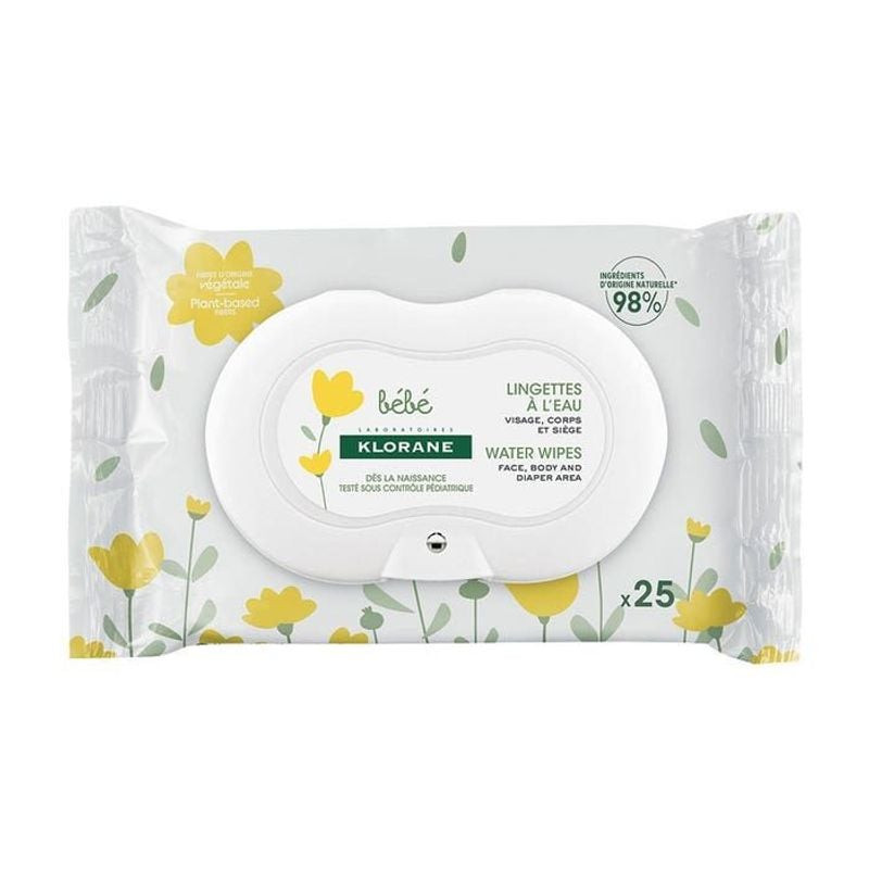 Packshot du produit Klorane Lingettes à l'eau x25 - Calendula bio, biodégradable