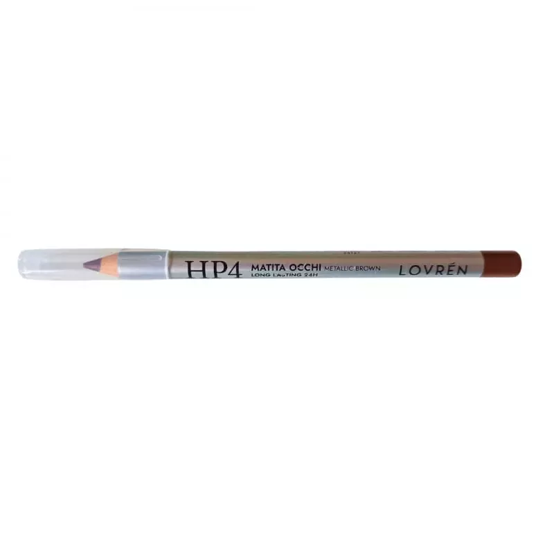 Packshot du crayon à yeux métallique marron Lovrén HP4 sur fond blanc.