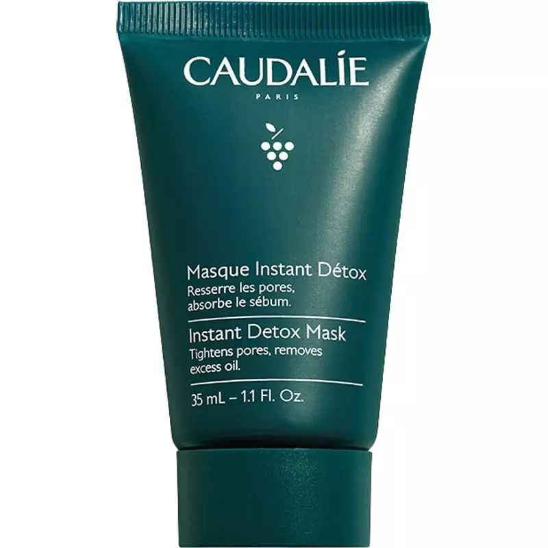 Masque Instant Détox Caudalie à l'argile rose dans un tube, vue de face.
