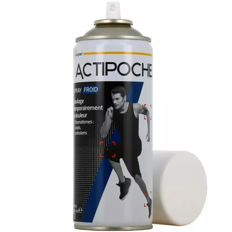Vue latérale du spray froid Actipoche Spray Froid 400ml
