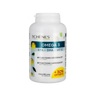 Oméga 3 - vitamine E - EPA - DHA Les 3 Chênes - 120 capsules