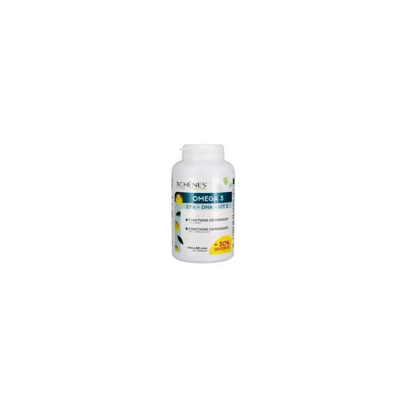 Oméga 3 - vitamine E - EPA - DHA Les 3 Chênes - 120 capsules