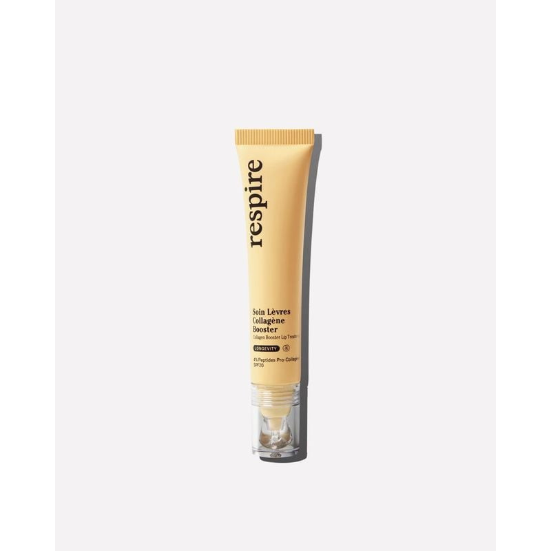 Packshot du Respire Soin de lèvres Collagène Booster SPF20 - 15 ml, stick repulpant et protecteur.