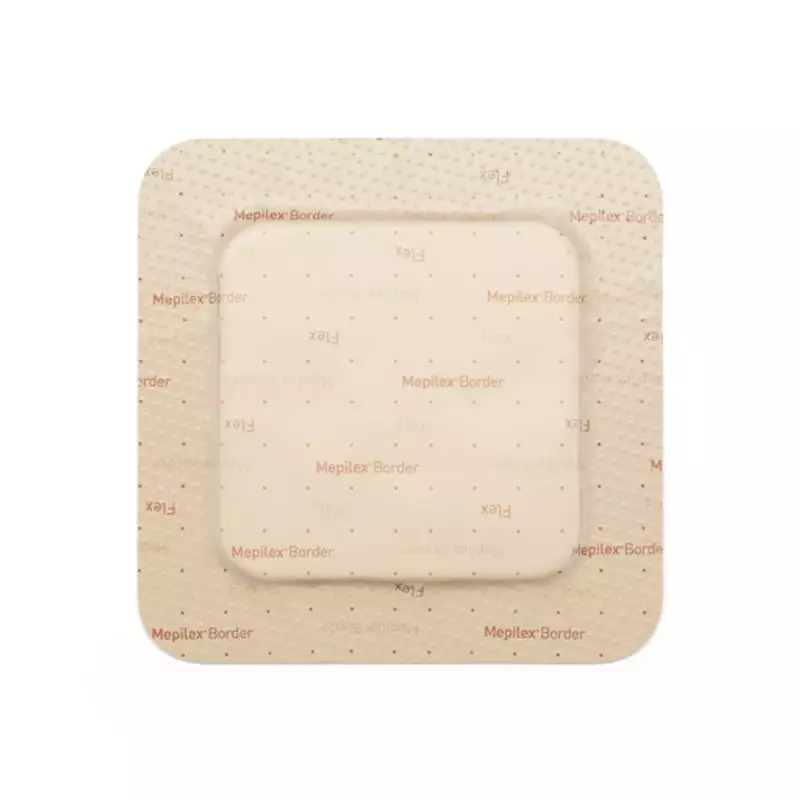 Vue détaillée du bord adhésif en silicone Safetac du pansement en mousse Mölnlycke 2013943.