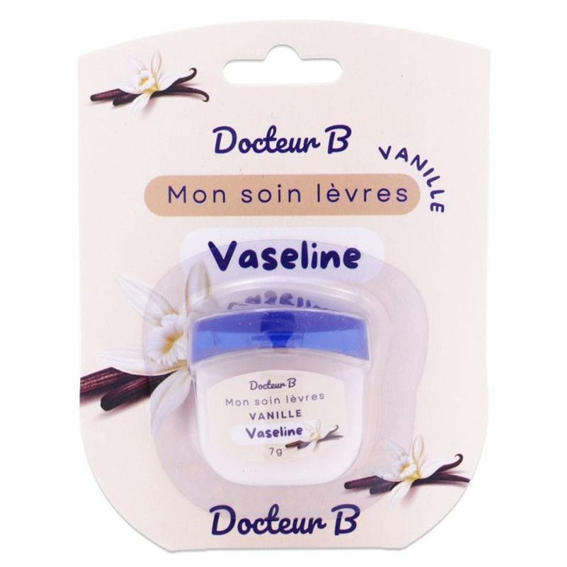 Packshot du baume à lèvres Docteur B Mon soin lèvres Vaseline Vanille - 7g