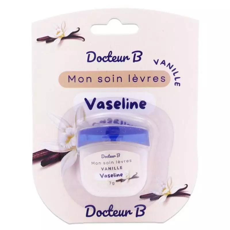 Packshot du baume à lèvres Docteur B Mon soin lèvres Vaseline Vanille - 7g