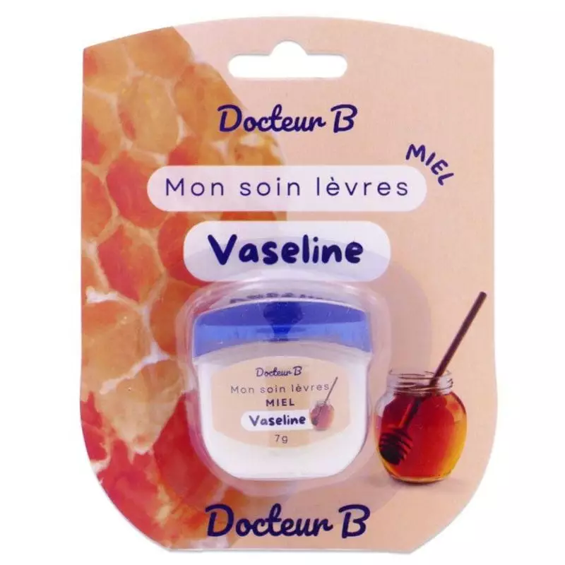 Packshot du Docteur B Baume lèvres Vaseline au miel en pot - 7 g